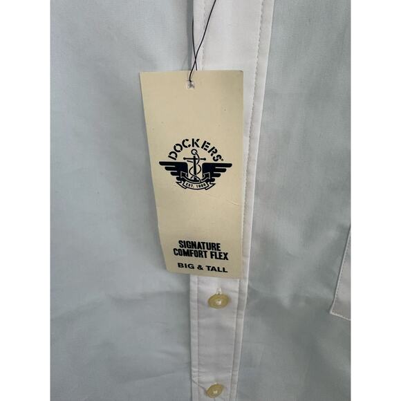 Dockers Classic Fit Short Sleeve Signature Comfort Flex Shirt White Size 2XLT - Picture 7 of 9